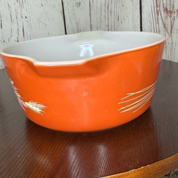 PYREX autumn harvest wheat pattern 1 qt serving bowl Vintage EUC - Picture 6 of 10